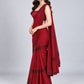 Red Georgette Embellished Saree