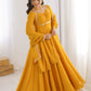 Rajwada Mustard Georgette Embellished Kurta Set For Women