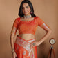 Rajwada Orange Silk Blend Woven Elegant Saree For Women