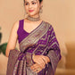 Rajwada Purple Woven Banasari Silk Saree with Unstitched Blouse for Women