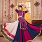 Rajwada Multicolor Cotton Blend Solid With Golden Border Semi-Stitched Lehenga For Women