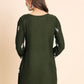 Rajwada Olive Green Rayon Embroidered Kurti For Women