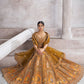 Rajwada Mustard Banarasi Silk Embroidered Semi-Stitched Lehenga For Women