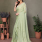 Rajwada Pista Green Georgette Plain Saree For Women