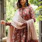 Rajwada Maroon Rayon Printed Stitched Kurta Set For Women