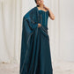 Rajwada Blue Organza Embellished Ready To Wear Saree With Stitched Blouse For Women