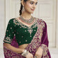 Rajwada Purple Satin Embroidered Saree For Women