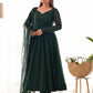 Rajwada Green Georgette Embellished Stitched Kurta Set For Women