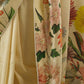 Rajwada Light Yellow Georgette Floral Printed Saree With Unstitched Blouse For Women