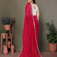 Rajwada Red  Banglori Lace Work Saree With Unstitched Blouse For Women