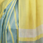 Rajwada Blue And Yellow Cotton Linen Zari Work Saree For Women