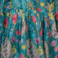 Rajwada Teal Georgette Printed Ready To Wear Saree For Women