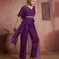 Rajwada Purple Cotton Blend Embellished Co-ord Set For Women
