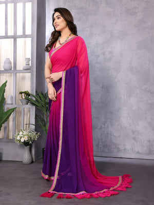 Rajwada Multicolor Georgette Embellished Saree For Women