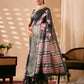 Rajwada Black Silk Blend Printed Saree For Women