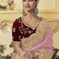 Rajwada Pink Georgette Embroidered Elegant Saree For Women