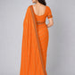 Orange Georgette Embellished Saree