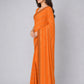 Orange Georgette Embellished Saree