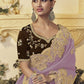 Rajwada Lavender Georgette Embroidered Elegant Saree For Women