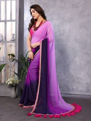 Rajwada Multicolor Georgette Embellished Saree For Women