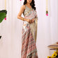 Rajwada Grey Silk Blend Printed Saree For Women