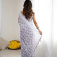 Rajwada Light Purple Linen Cotton Printed Saree For Women