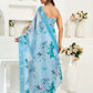 Rajwada Sky Blue Cotton Linen Zari Work Saree For Women