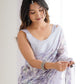 Rajwada Light Purple Linen Cotton Printed Saree For Women