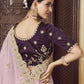 Rajwada Lavender Crepe Embroidered Elegant Saree For Women