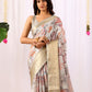 Rajwada Grey Silk Blend Printed Saree For Women