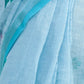 Rajwada Sky Blue Cotton Linen Zari Work Saree For Women