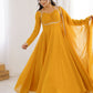 Rajwada Mustard Georgette Embellished Kurta Set For Women