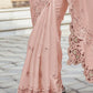Rajwada Light Peach Silk Blend Embellished Elegant Saree For Women