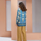 Rajwada Blue Linen Printed Stitched Co-Ord Set For Women