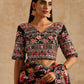 Rajwada Black Georgette Embroidered Printed Saree For Women