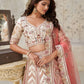 Rajwada Cream Silk Blend Embroidered Semi-Stitched Lehenga For Women