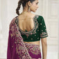 Rajwada Purple Satin Embroidered Saree For Women