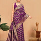 Rajwada Purple Woven Banasari Silk Saree with Unstitched Blouse for Women