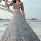 Rajwada Grey Georgette Embellished Semi-Stitched lehenga For Women