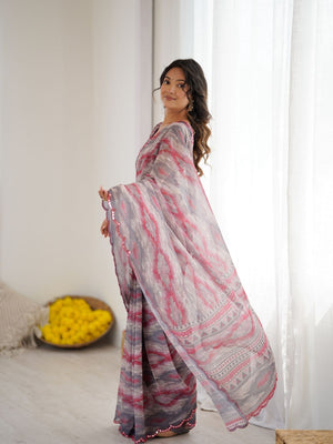 Rajwada Multicolor Georgette Printed Saree For Women