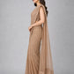 Light Brown Net Embroidered Saree