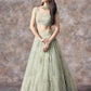 Rajwada Light Green Net Embroidered Semi-Stitched lehenga For Women