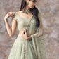 Rajwada Light Green Net Embroidered Semi-Stitched lehenga For Women