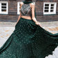 Rajwada Dark Green Georgette Embroidered Semi-Stitched lehenga For Women
