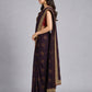 Wine Georgette Embellished Saree