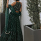 Rajwada Dark Green Georgette Embroidered Semi-Stitched lehenga For Women