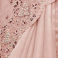 Rajwada Light Peach Silk Blend Embellished Elegant Saree For Women