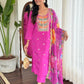 Rajwada Pink Viscose Embroidered Stitched Kurta Set For Women