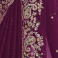 Rajwada Purple Satin Embroidered Saree For Women