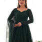 Rajwada Green Georgette Embellished Stitched Kurta Set For Women